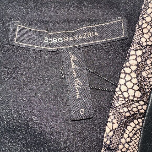 BcBG Woman’s Black Leather Lace Matrix Mini evening cosplay Dress Size 0 NWT - Picture 9 of 9